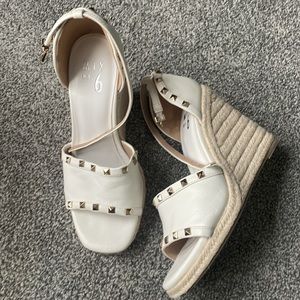 Mix no. 6 white gold spike espadrilles wedges sandals